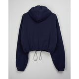 NAVY BLUE RUSH CROP HOODIE