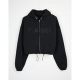 BLACK RUSH CROP HOODIE