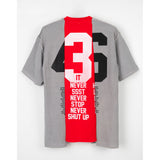 HANDCRAFTED TEE - GREY/RED