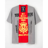 HANDCRAFTED TEE - GREY/RED