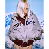 NAVY BLUE RUSH CROP HOODIE