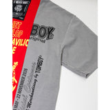 HANDCRAFTED TEE - GREY/RED