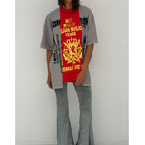 HANDCRAFTED TEE - GRIS/ROUGE